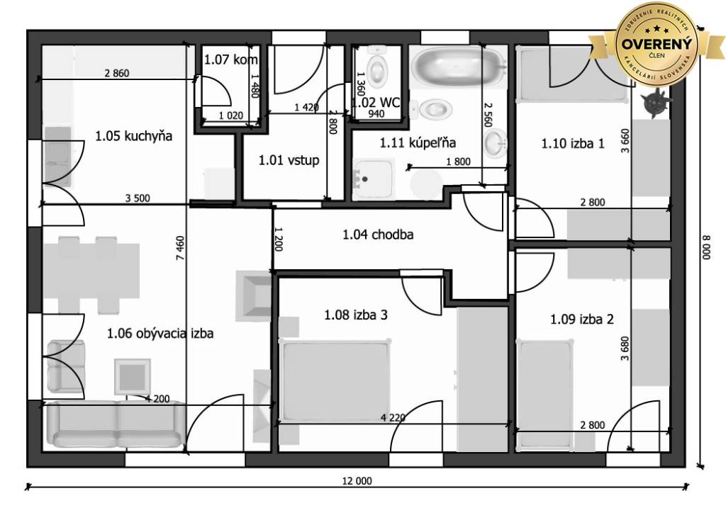 DREVODOM - NÍZKOENERGETICKÝ 4 izbový, 96 m2, okr. Nové Zámky