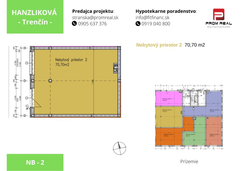 Predaj nebytový priestor novostavba prízemie 70 m2 Hanzlíková-Trenčín