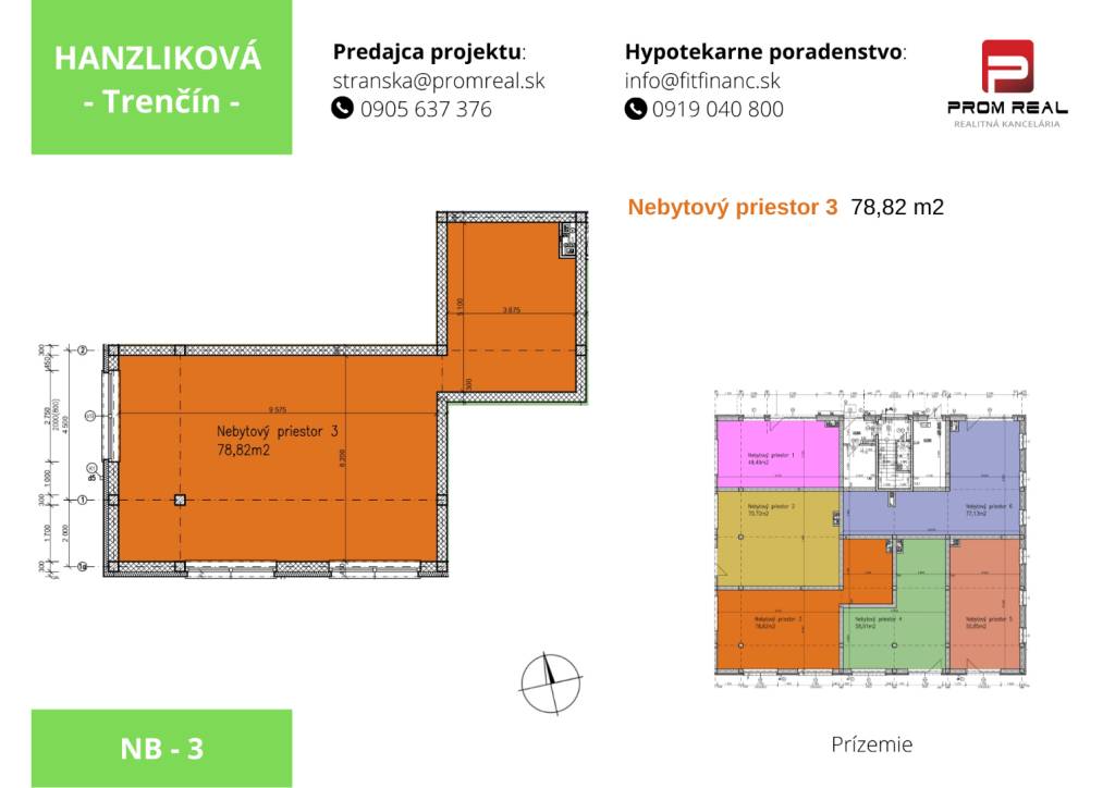 Predaj nebytový priestor novostavba prízemie 79 m2 Hanzlíková-Trenčín