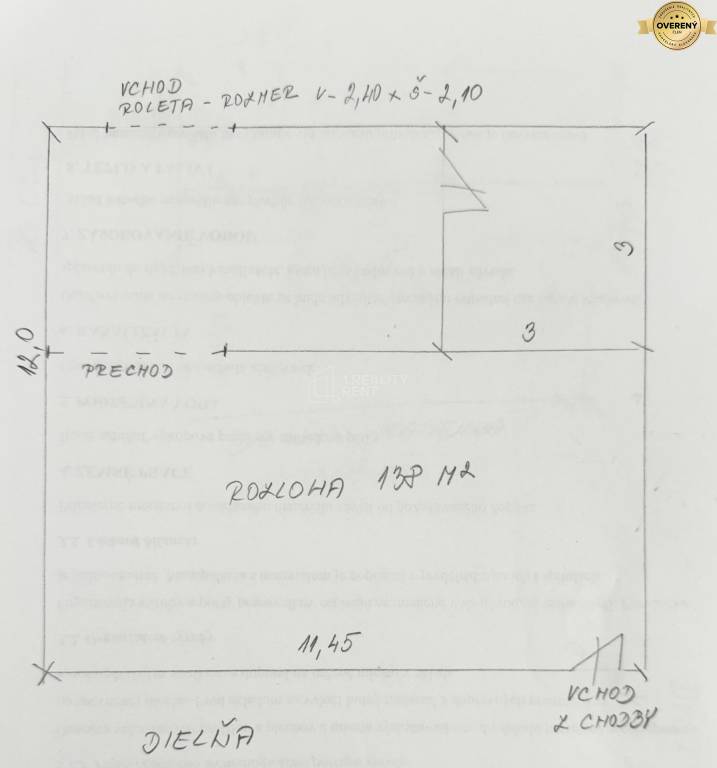 Na prenájom skladový priestor 138 m2 v priemyselnej zóne v Žiline 