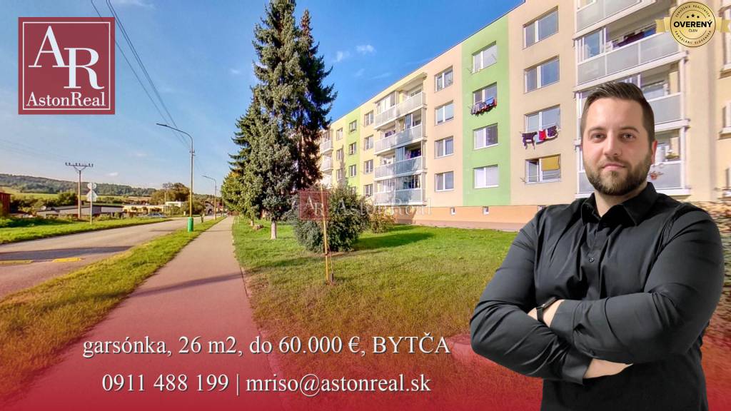 HĽADÁM: garsónka, 26 m2, čiastočná rekonštrukcia, do 60.000 €, Bytča