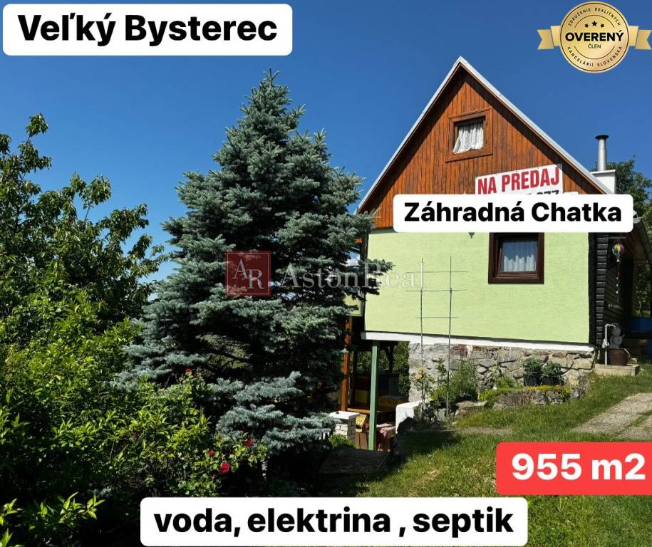 Na predaj záhradná CHATKA, pozemok 955 m2, voda, elektrina