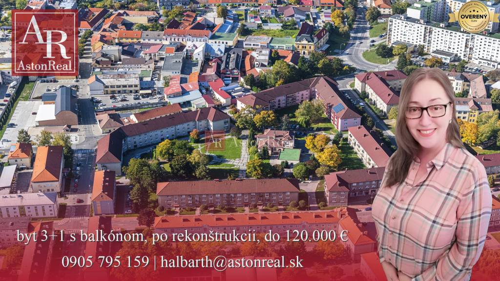 HĽADÁM: byt 3+1 s balkónom, po rekonštrukcii, 120.000,- €, 65m2-75m2