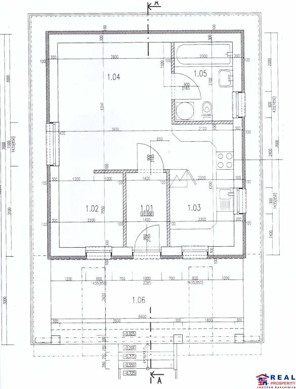 KANAŠ: NOVOSTAVBA - jednopod.dom s TERASOU, pozemok 342 m2-voda+kanál