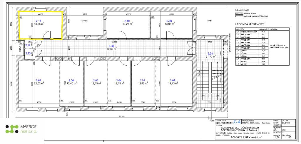 Na prenájom priestor o výmere 13,56 m2 v centre mesta Košice