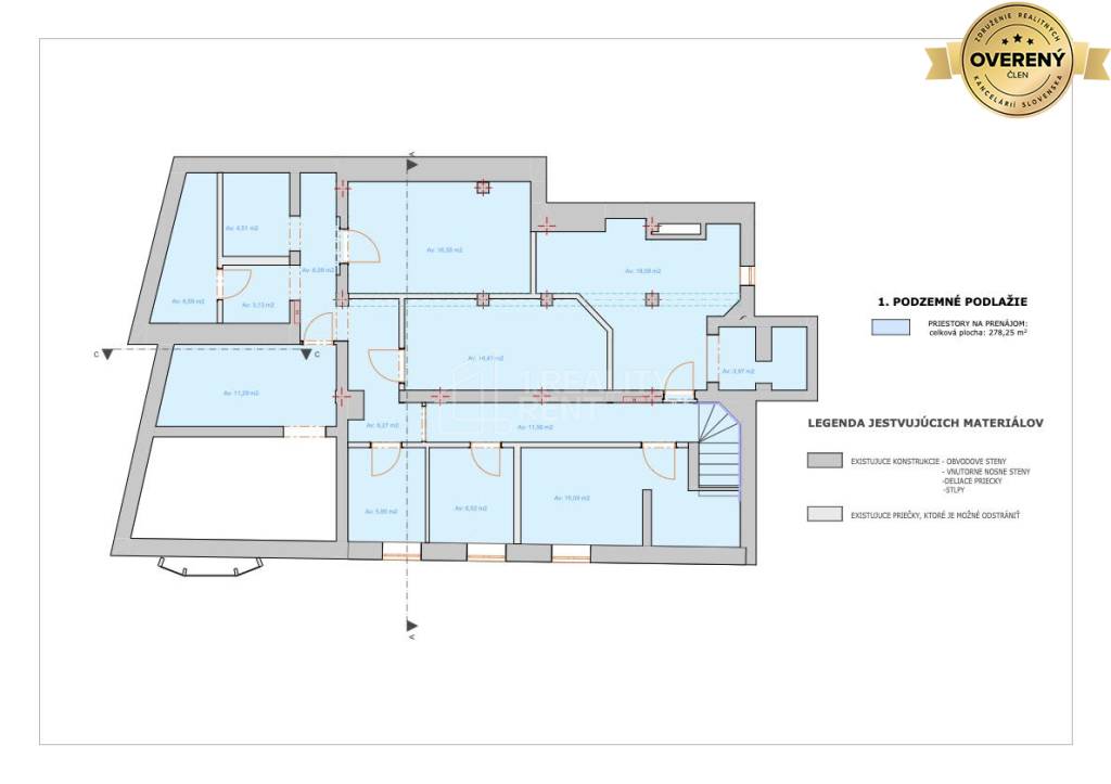 Ponúkame na prenájom obch. priestory 129 m2 a 279 m2 v centre Žiliny 