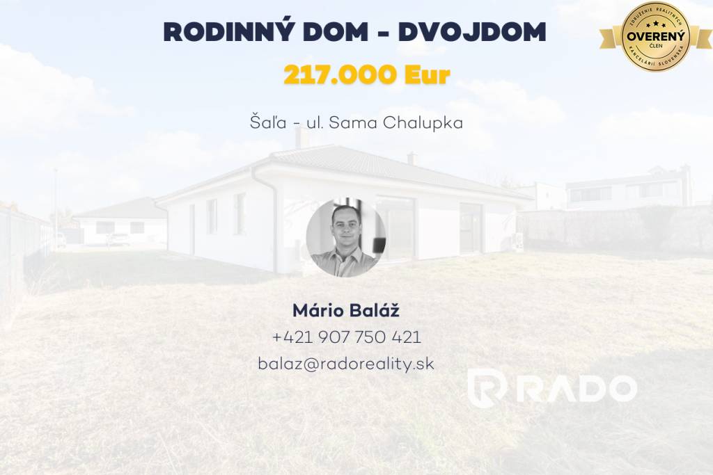 RADO | RODNINNÉ DOMY | NOVOSTAVBA | ŠAĽA