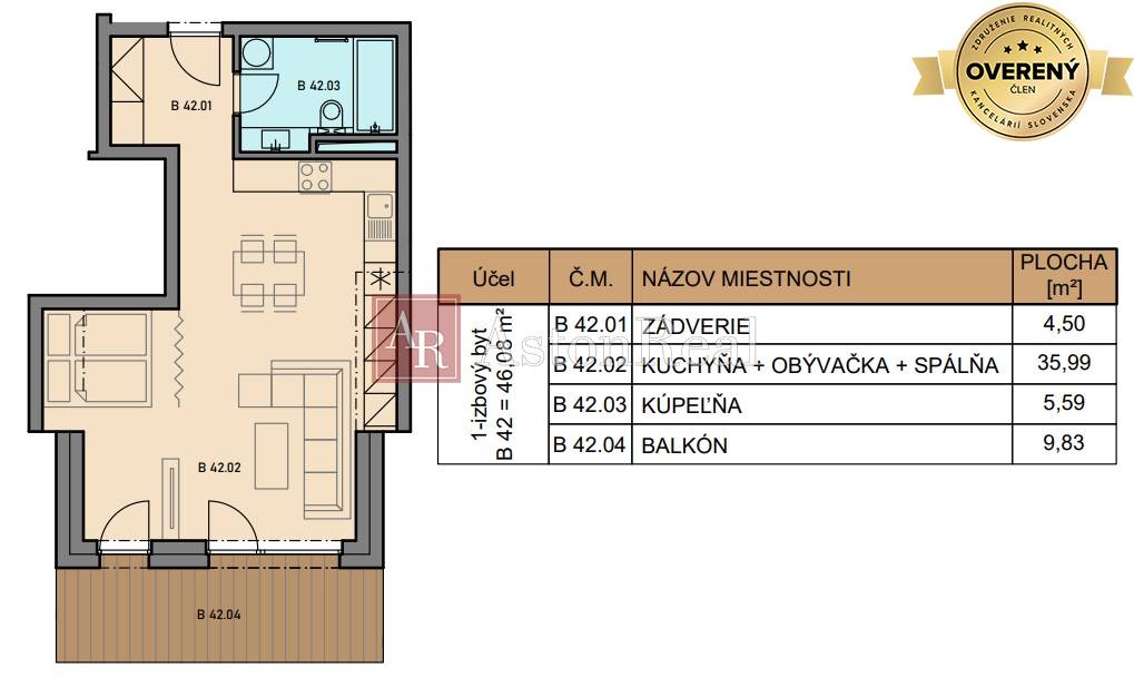 1-IZBOVÝ REKREAČNÝ APARTMÁN VYSOKÉ TATRY TATRANSKÁ ŠTRBA  60,17m2