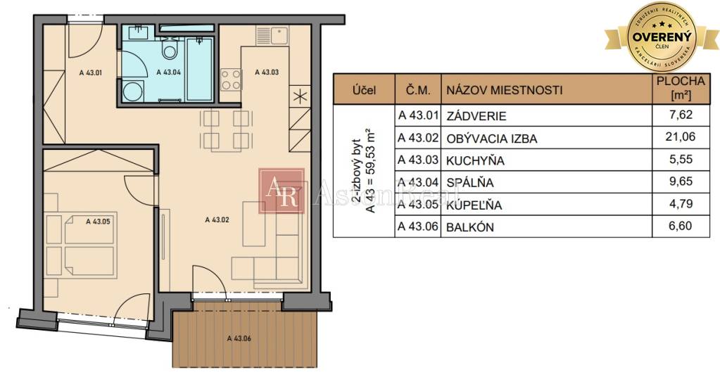 2-IZBOVÝ INVESTIČNÝ APARTMÁN VYSOKÉ TATRY TATRANSKÁ ŠTRBA 59,53 m2