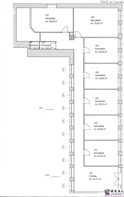 MASARYKOVA: 23,3 m2 - priestory S UMÝVADLOM NA SLUŽBY - PRÍZEMIE