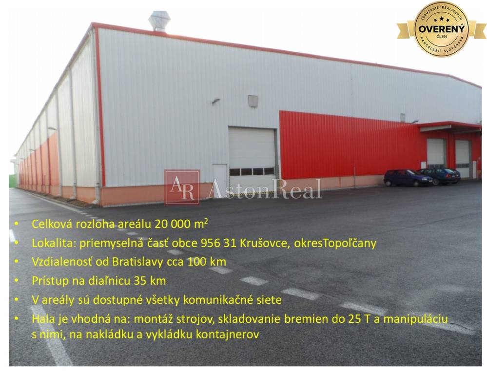 Moderná výrobná/skladová hala na prenájom o rozlohe od 1.800m2