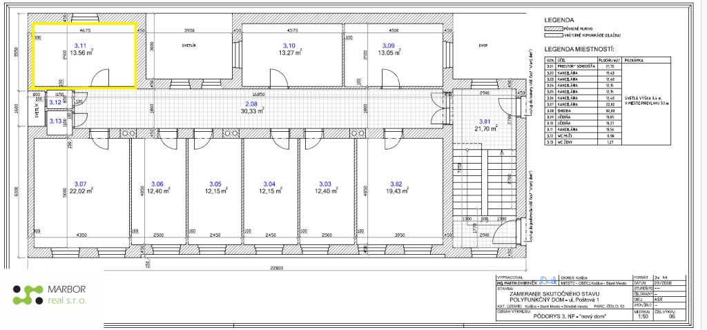 Na prenájom priestor o výmere 13,56 m2 v centre mesta Košice