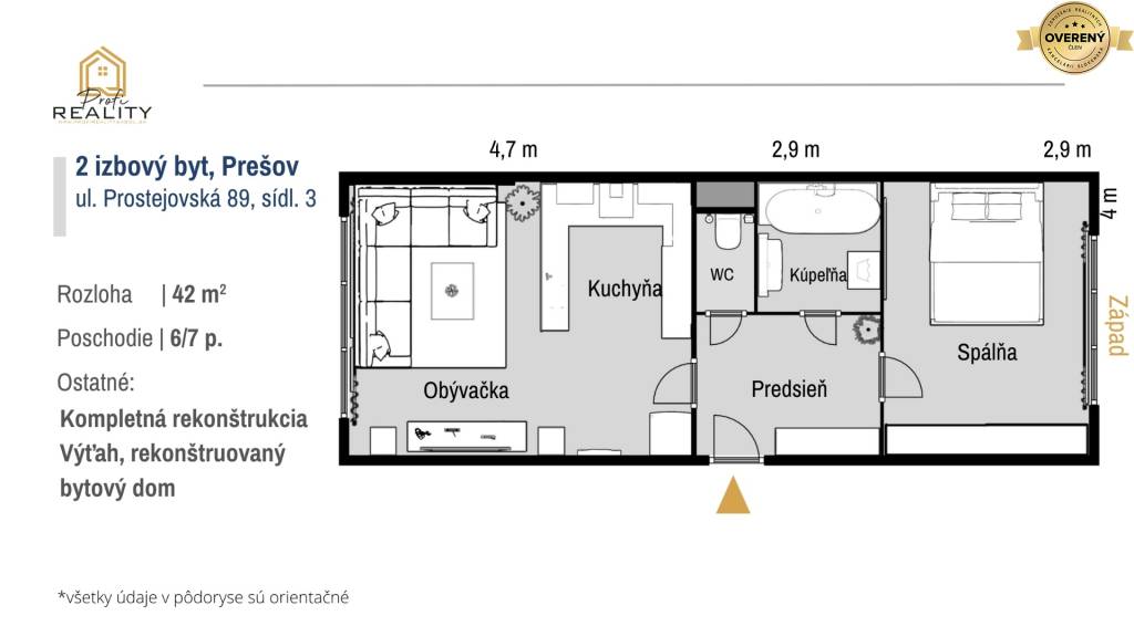 PRENÁJOM - Zariadený, zrekonštruovaný 2i byt, sídl. III PO - VOĽNÝ