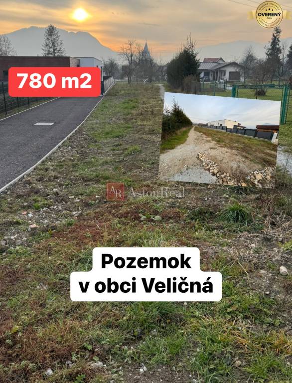 Stavebný pozemok v obci VELIČNÁ, 780 m2