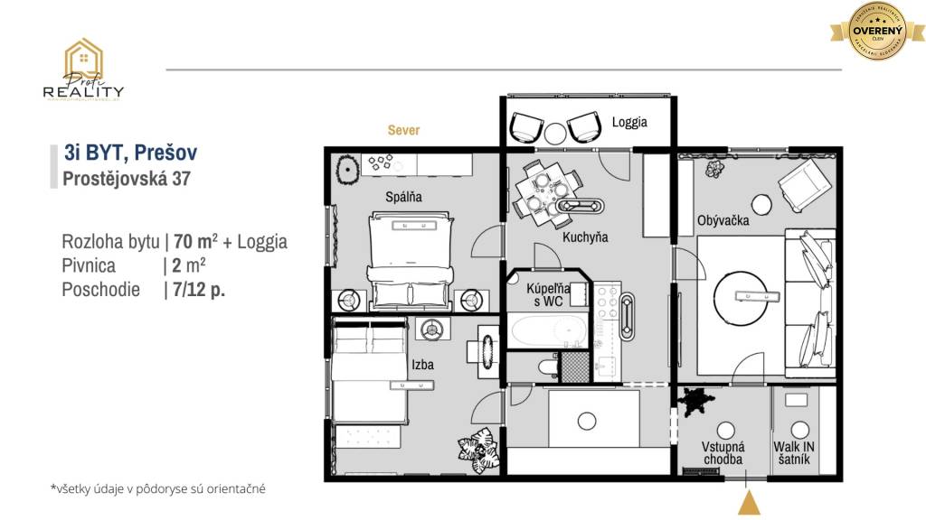 NOVINKA - Veľký, zrekonštruovaný, 3i byt 72 m² + loggia, komora