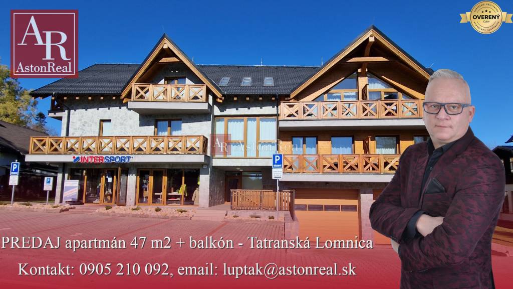 AstonReal: predaj zariadený apartmán 47m2 + balkón - Tatranská Lomnica